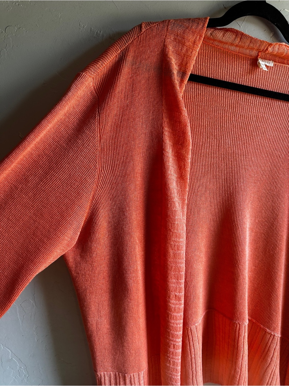 Eileen Fisher linen loose knit cardigan & tank set in coral, L and XL - Picture 11 of 16